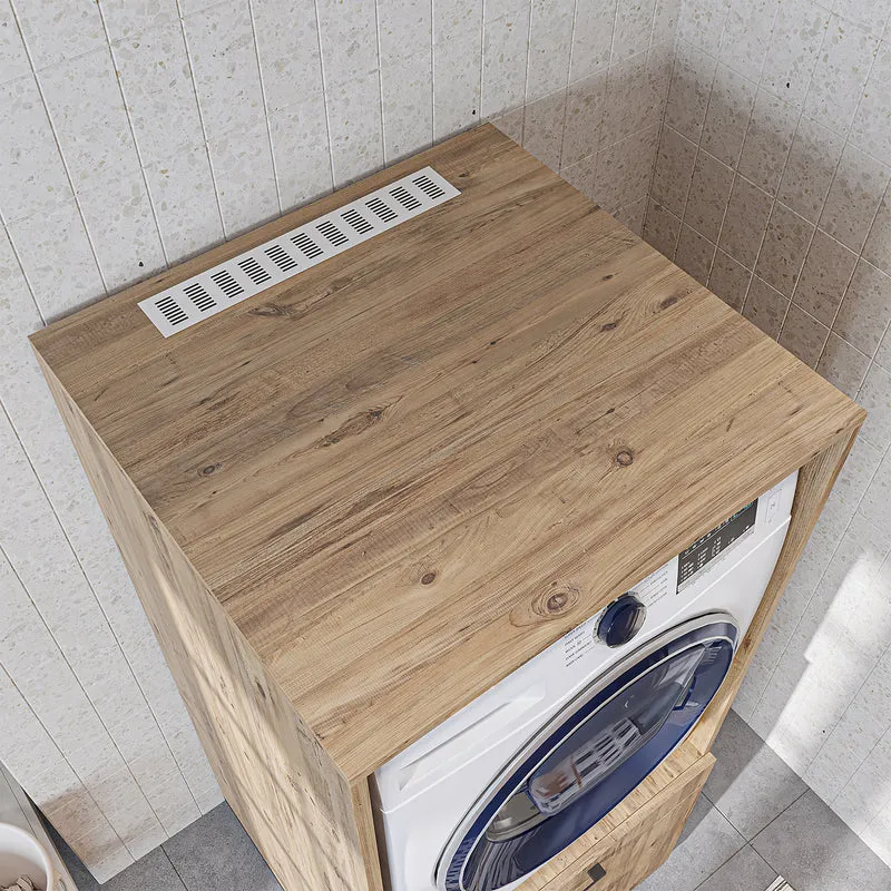 Roomart Waschmaschinenschrank 67 cm mit Ausziehbrett und Schublade, in 3 Farben