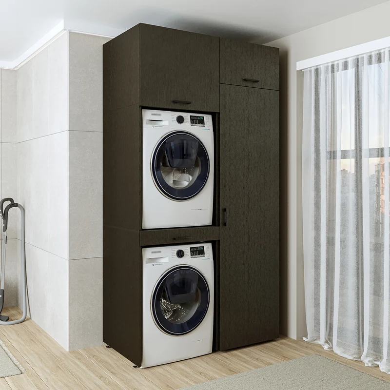 Roomart Waschmaschinenschrank 127 cm, für 2 Geräte mit Hochschrank, in 3 Farben