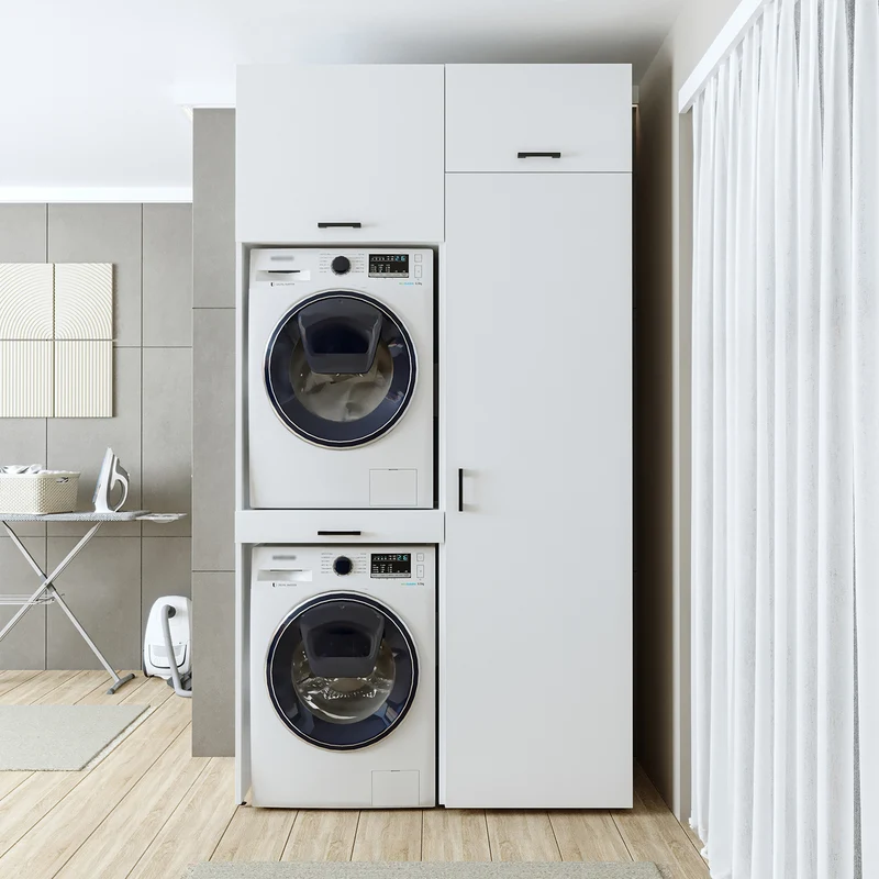 Roomart Waschmaschinenschrank 127 cm, für 2 Geräte mit Hochschrank, in 3 Farben