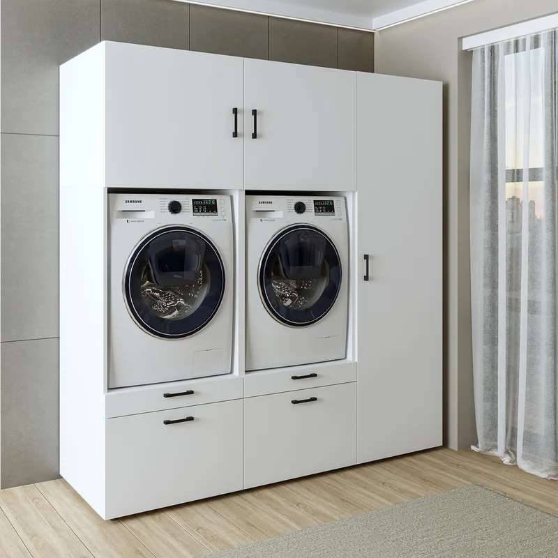 Roomart Waschmaschinenschrank SERIE 2, 194 cm, Doppelschrank mit Hochschrank, in 3 Farben