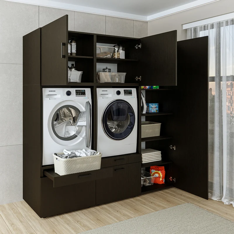 Roomart Waschmaschinenschrank SERIE 2, 194 cm, Doppelschrank mit Hochschrank, in 3 Farben