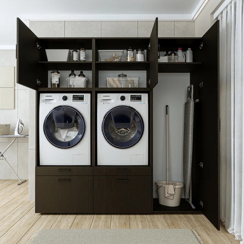Roomart Waschmaschinenschrank SERIE 2, 194 cm, Doppelschrank mit Hochschrank, in 3 Farben
