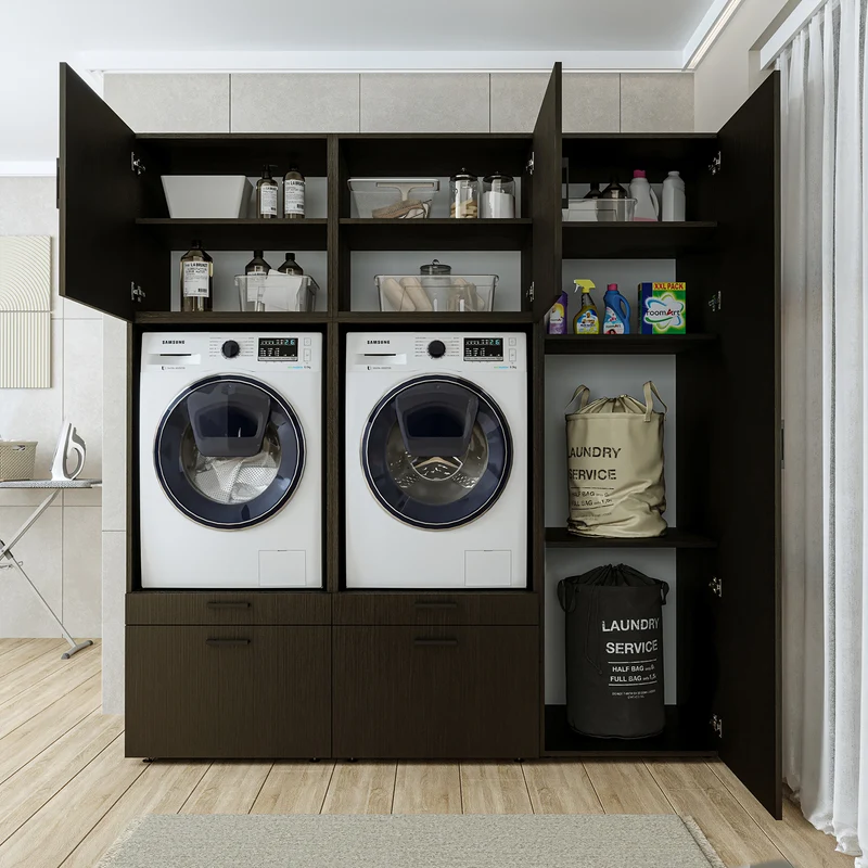 Roomart Waschmaschinenschrank SERIE 2, 194 cm, Doppelschrank mit Hochschrank, in 3 Farben