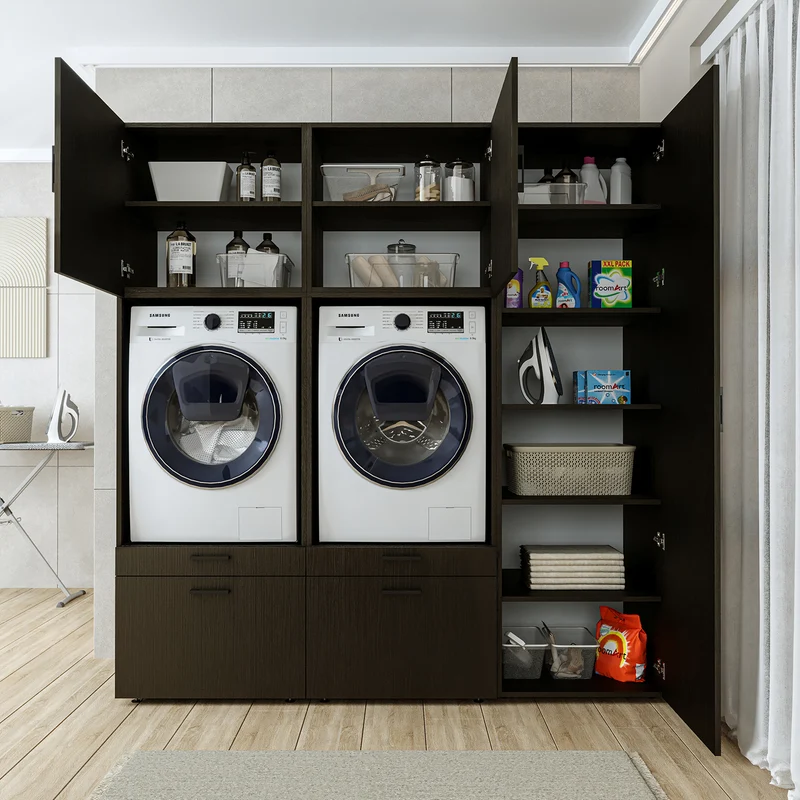 Roomart Waschmaschinenschrank SERIE 2, 194 cm, Doppelschrank mit Hochschrank, in 3 Farben