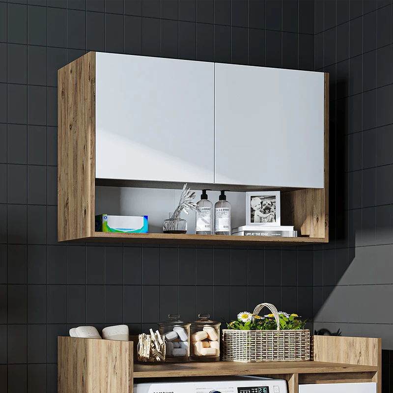 Roomart Waschmaschinenschrank DERIN-II, 100 cm, mit Oberschrank, in 4 Farben