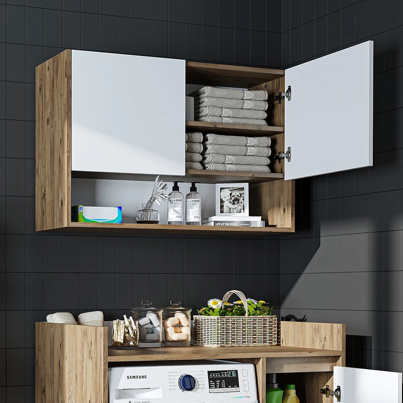 Roomart Waschmaschinenschrank DERIN-II, 100 cm, mit Oberschrank, in 4 Farben
