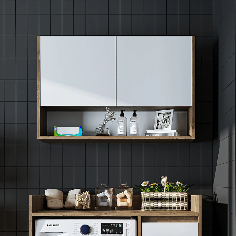 Roomart Waschmaschinenschrank DERIN-II, 100 cm, mit Oberschrank, in 4 Farben
