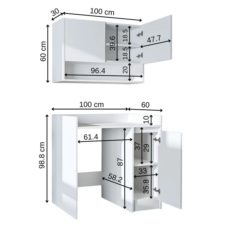Roomart Waschmaschinenschrank DERIN-II, 100 cm, mit Oberschrank, in 4 Farben