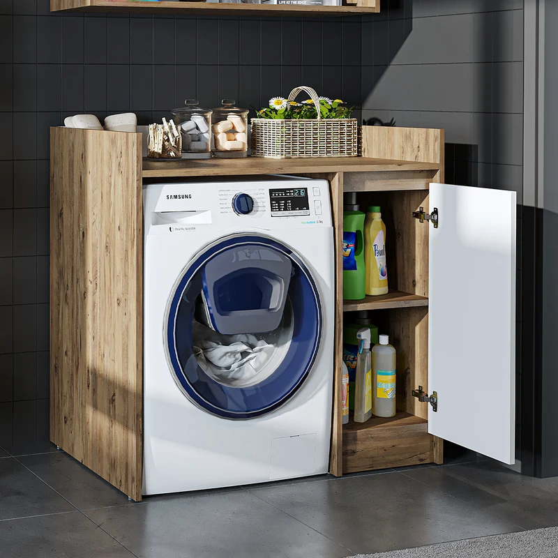 Roomart Waschmaschinenschrank DERIN-II, 100 cm, mit Oberschrank, in 4 Farben