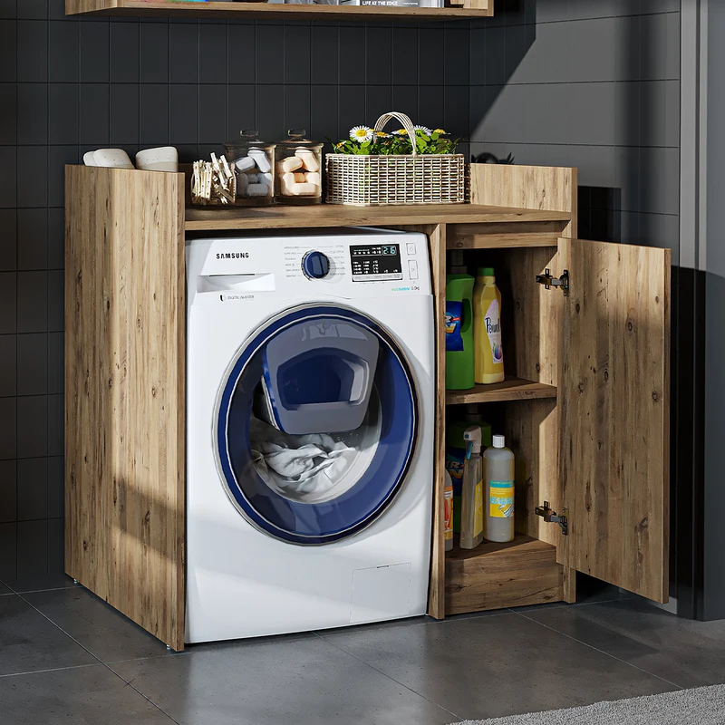 Roomart Waschmaschinenschrank DERIN-II, 100 cm, mit Oberschrank, in 4 Farben