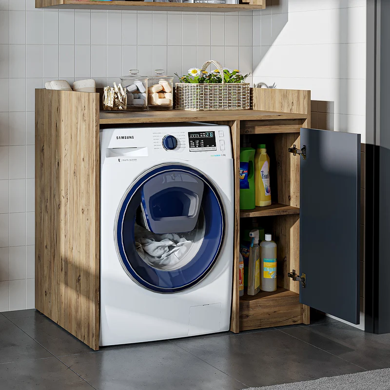 Roomart Waschmaschinenschrank DERIN-II, 100 cm, mit Oberschrank, in 4 Farben