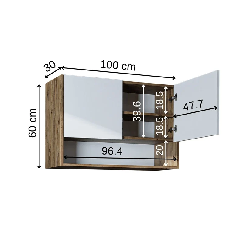 Roomart Waschmaschinenschrank DERIN-II, 100 cm, mit Oberschrank, in 4 Farben