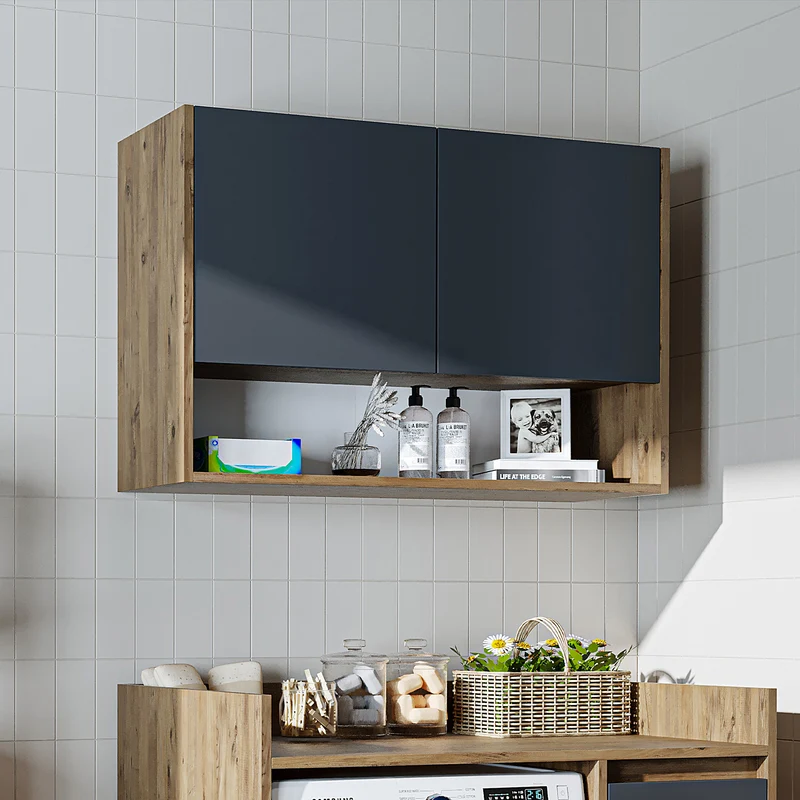 Roomart Waschmaschinenschrank DERIN-II, 100 cm, mit Oberschrank, in 4 Farben