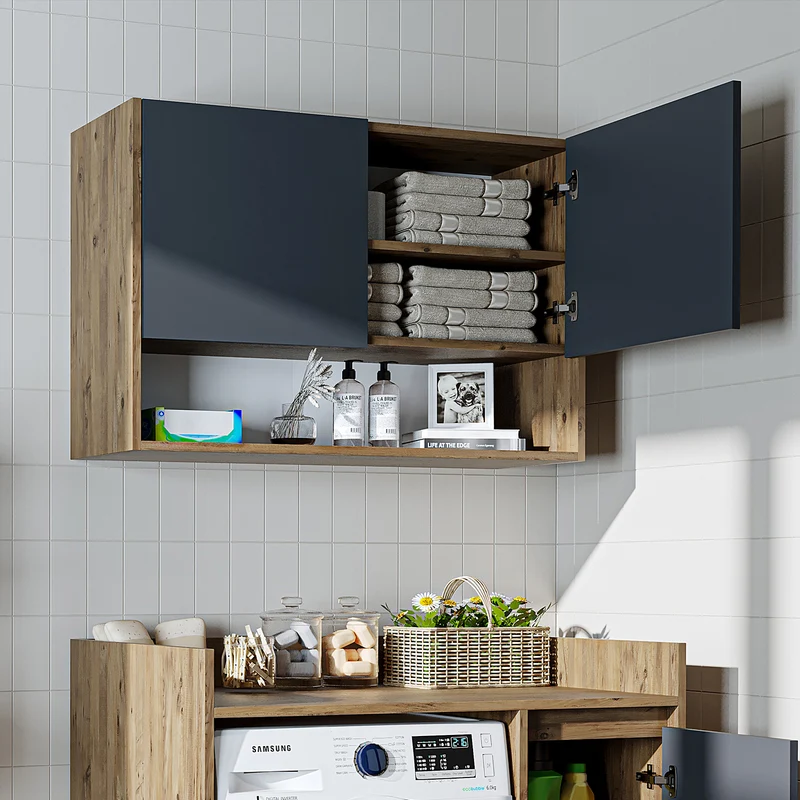 Roomart Waschmaschinenschrank DERIN-II, 100 cm, mit Oberschrank, in 4 Farben