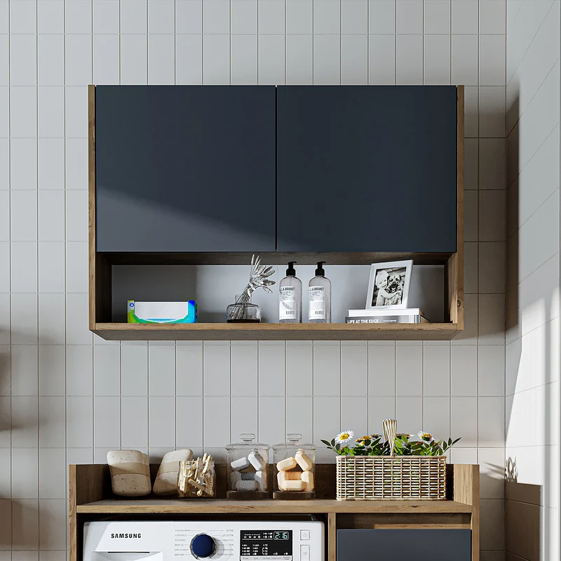 Roomart Waschmaschinenschrank DERIN-II, 100 cm, mit Oberschrank, in 4 Farben