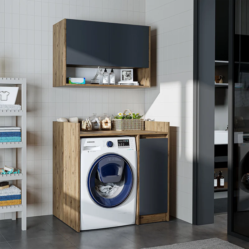 Roomart Waschmaschinenschrank DERIN-II, 100 cm, mit Oberschrank, in 4 Farben