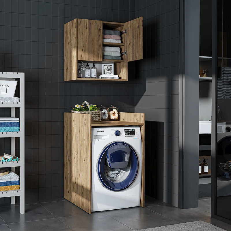 Roomart Waschmaschinenschrank DERIN-I, 65 cm, mit optionalem Oberschrank, in 4 Farben