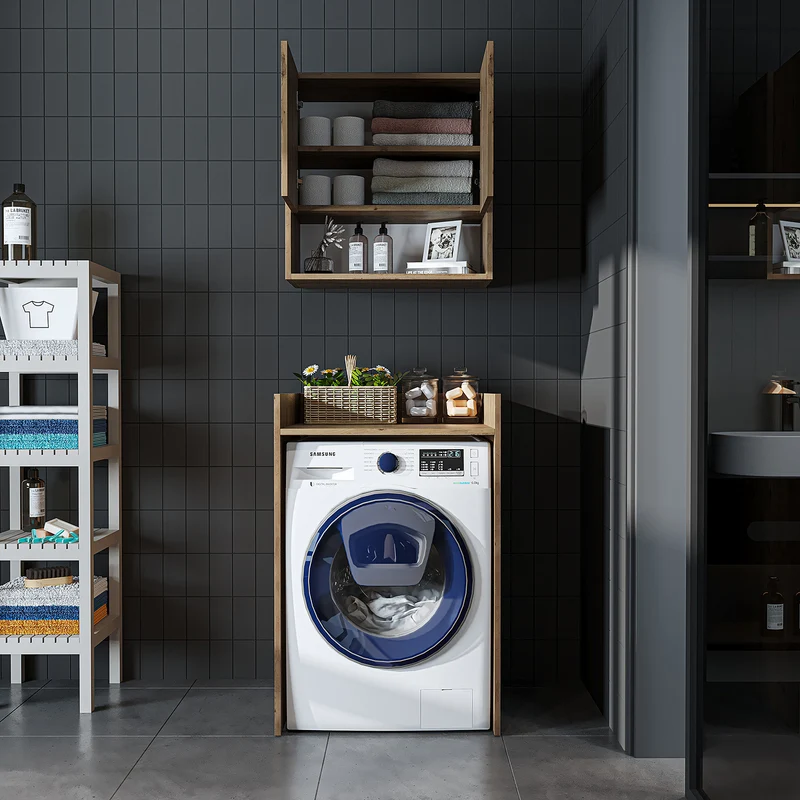 Roomart Waschmaschinenschrank DERIN-I, 65 cm, mit optionalem Oberschrank, in 4 Farben