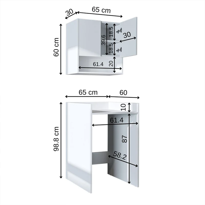 Roomart Waschmaschinenschrank DERIN-I, 65 cm, mit optionalem Oberschrank, in 4 Farben