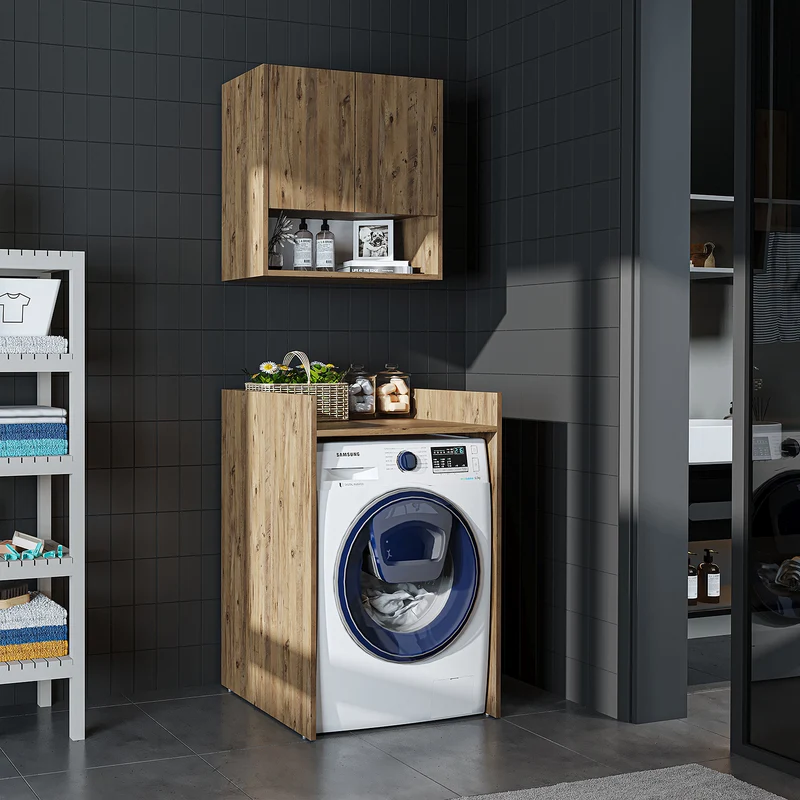 Roomart Waschmaschinenschrank DERIN-I, 65 cm, mit optionalem Oberschrank, in 4 Farben