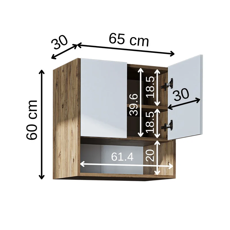 Roomart Waschmaschinenschrank DERIN-I, 65 cm, mit optionalem Oberschrank, in 4 Farben