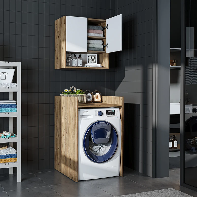 Roomart Waschmaschinenschrank DERIN-I, 65 cm, mit optionalem Oberschrank, in 4 Farben