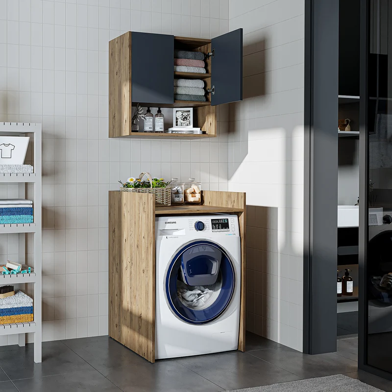 Roomart Waschmaschinenschrank DERIN-I, 65 cm, mit optionalem Oberschrank, in 4 Farben