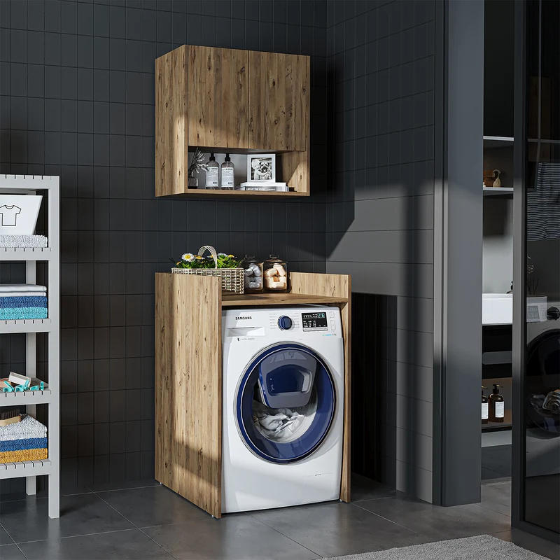 Roomart Waschmaschinenschrank DERIN-I, 65 cm, mit optionalem Oberschrank, in 4 Farben