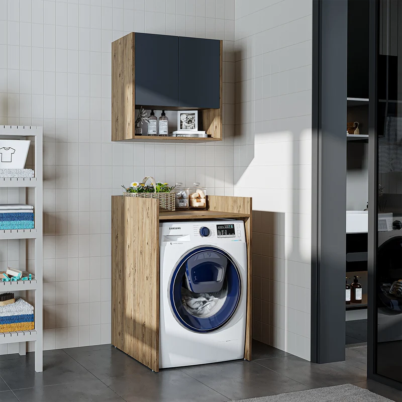 Roomart Waschmaschinenschrank DERIN-I, 65 cm, mit optionalem Oberschrank, in 4 Farben