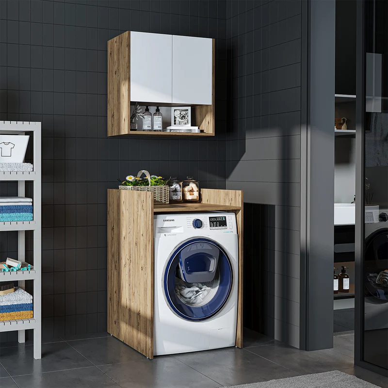Roomart Waschmaschinenschrank DERIN-I, 65 cm, mit optionalem Oberschrank, in 4 Farben
