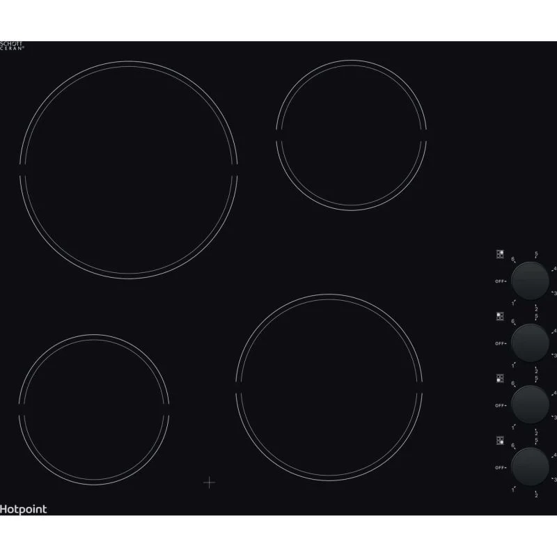 Hotpoint HR 620 R H 60cm 4 Zone Ceramic Hob - Black