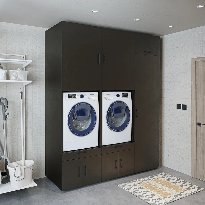 Roomart Waschmaschinenschrank SERIE 3, 194 cm, mit Hochschrank und Ausziehbrettern, in 3 Farben