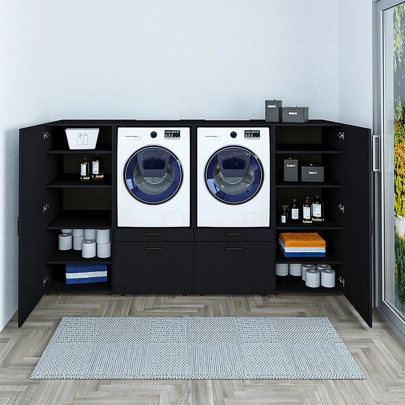 Roomart Waschmaschinenschrank SERIE 2, 254 cm, Schrankwand für zwei Geräte, in 2 Farben