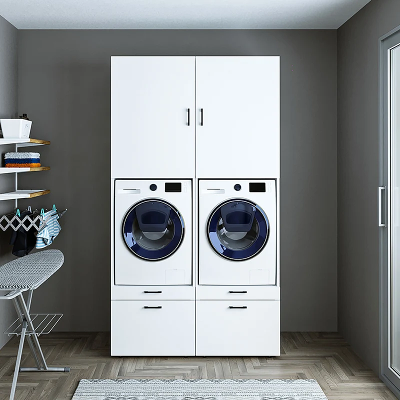 Roomart Waschmaschinenschrank SERIE 2, 134 cm, Doppelschrank mit Ausziehbrettern, in 3 Farben
