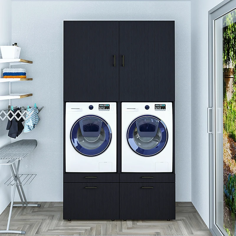 Roomart Waschmaschinenschrank SERIE 2, 134 cm, Doppelschrank mit Ausziehbrettern, in 3 Farben