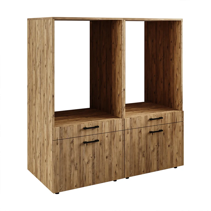 Roomart Waschmaschinenschrank SERIE 2, 134 cm, Doppelschrank für zwei Geräte mit Schubladen, in 3 Farben
