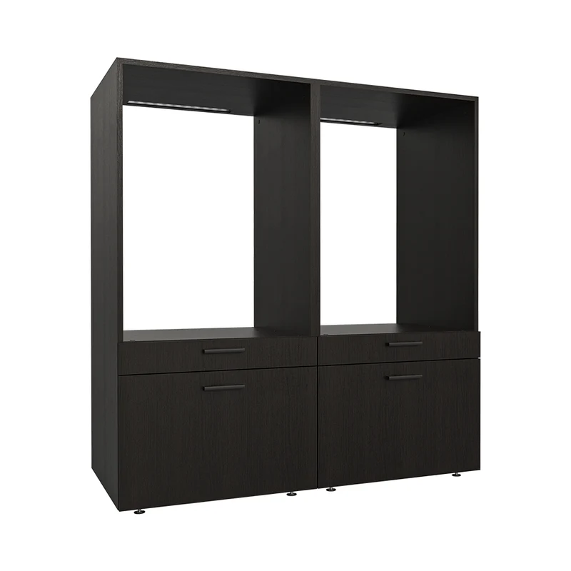 Roomart Waschmaschinenschrank SERIE 2, 134 cm, Doppelschrank für zwei Geräte mit Schubladen, in 3 Farben