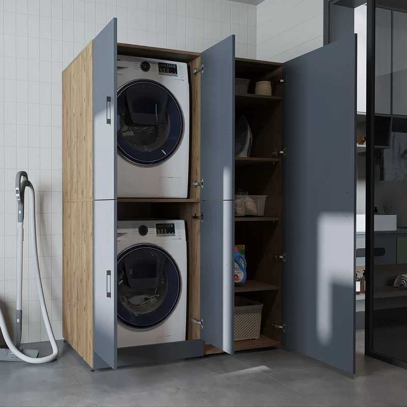 Roomart Waschmaschinenschrank DORA-II, 130 cm, für Waschmaschine und Trockner, in 5 Farben