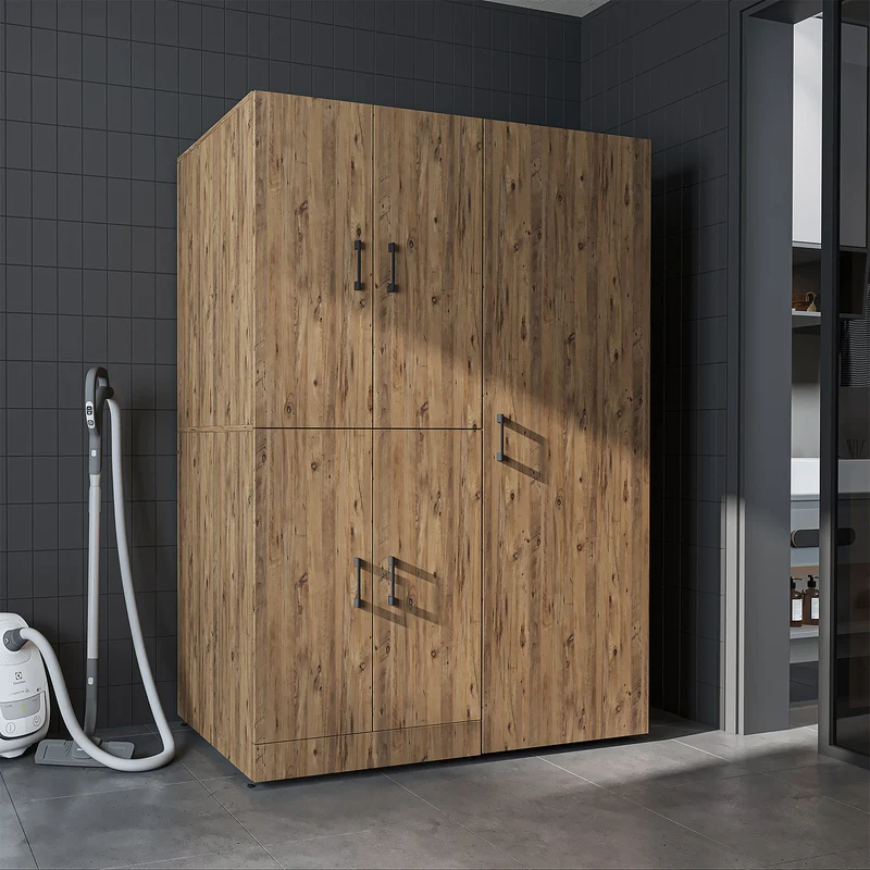 Roomart Waschmaschinenschrank DORA-II, 130 cm, für Waschmaschine und Trockner, in 5 Farben