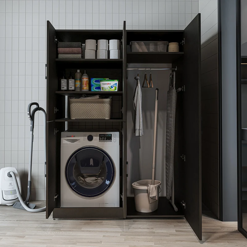 Roomart Waschmaschinenschrank DORA-II, 130 cm, für Waschmaschine und Trockner, in 5 Farben