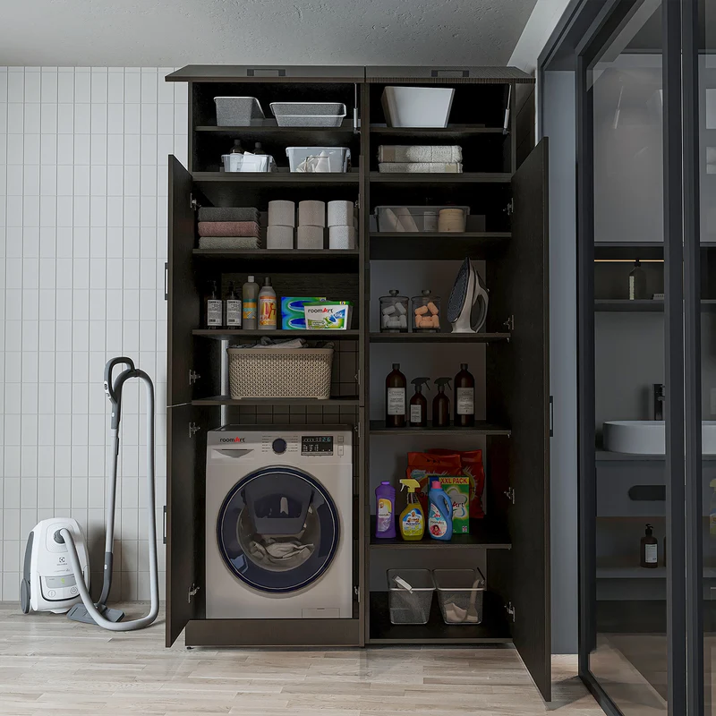 Roomart Waschmaschinenschrank DORA-II, 130 cm, für Waschmaschine und Trockner, in 5 Farben