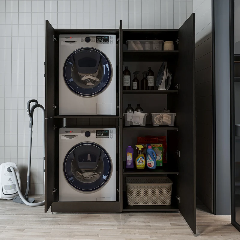 Roomart Waschmaschinenschrank DORA-II, 130 cm, für Waschmaschine und Trockner, in 5 Farben
