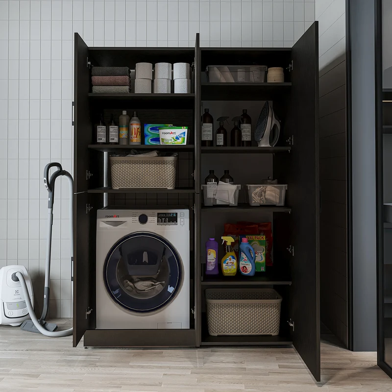 Roomart Waschmaschinenschrank DORA-II, 130 cm, für Waschmaschine und Trockner, in 5 Farben