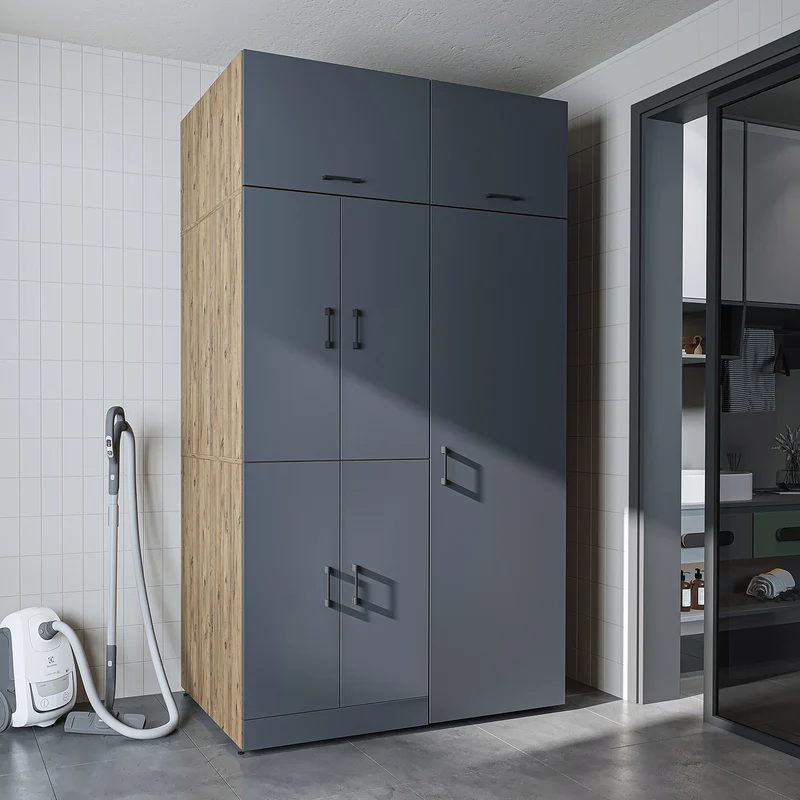 Roomart Waschmaschinenschrank DORA-II, 130 cm, für Waschmaschine und Trockner, in 5 Farben