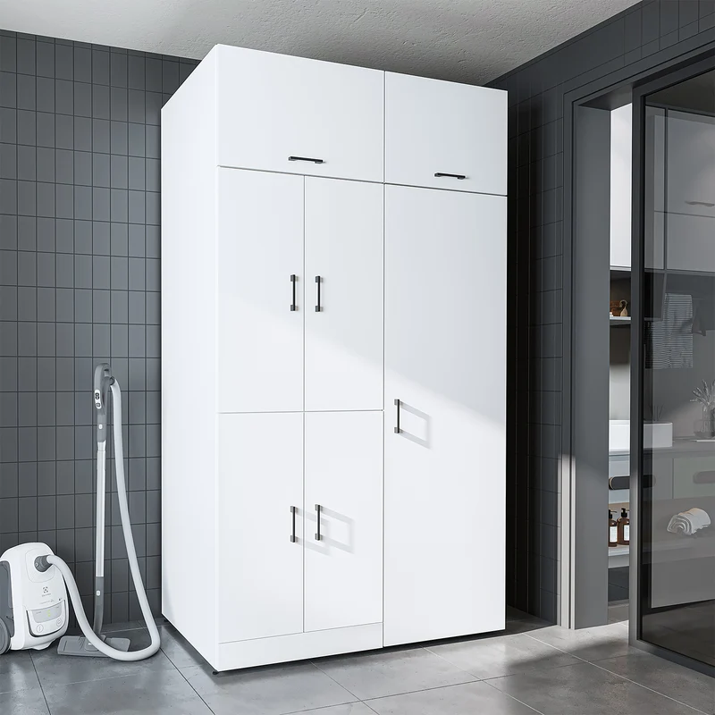 Roomart Waschmaschinenschrank DORA-II, 130 cm, für Waschmaschine und Trockner, in 5 Farben