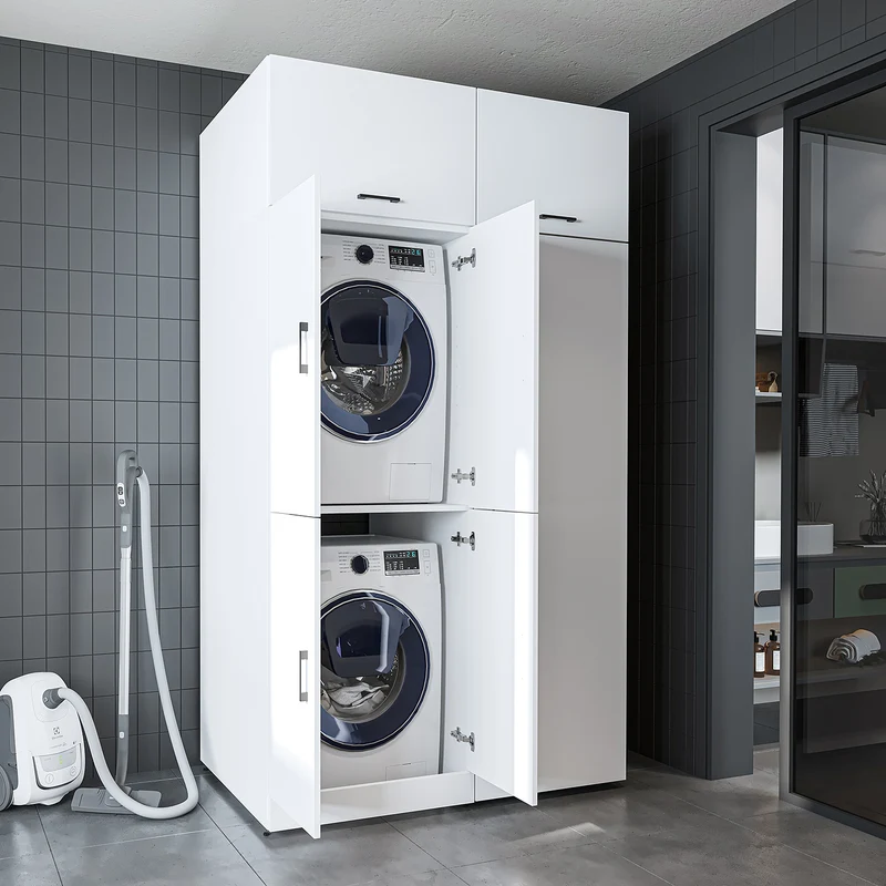 Roomart Waschmaschinenschrank DORA-II, 130 cm, für Waschmaschine und Trockner, in 5 Farben
