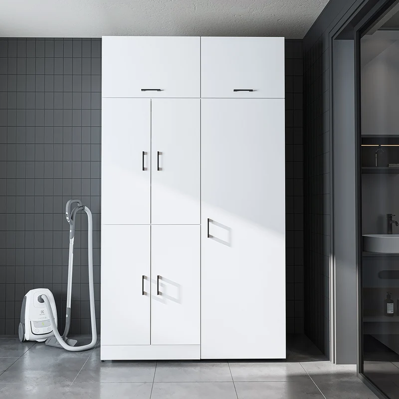 Roomart Waschmaschinenschrank DORA-II, 130 cm, für Waschmaschine und Trockner, in 5 Farben