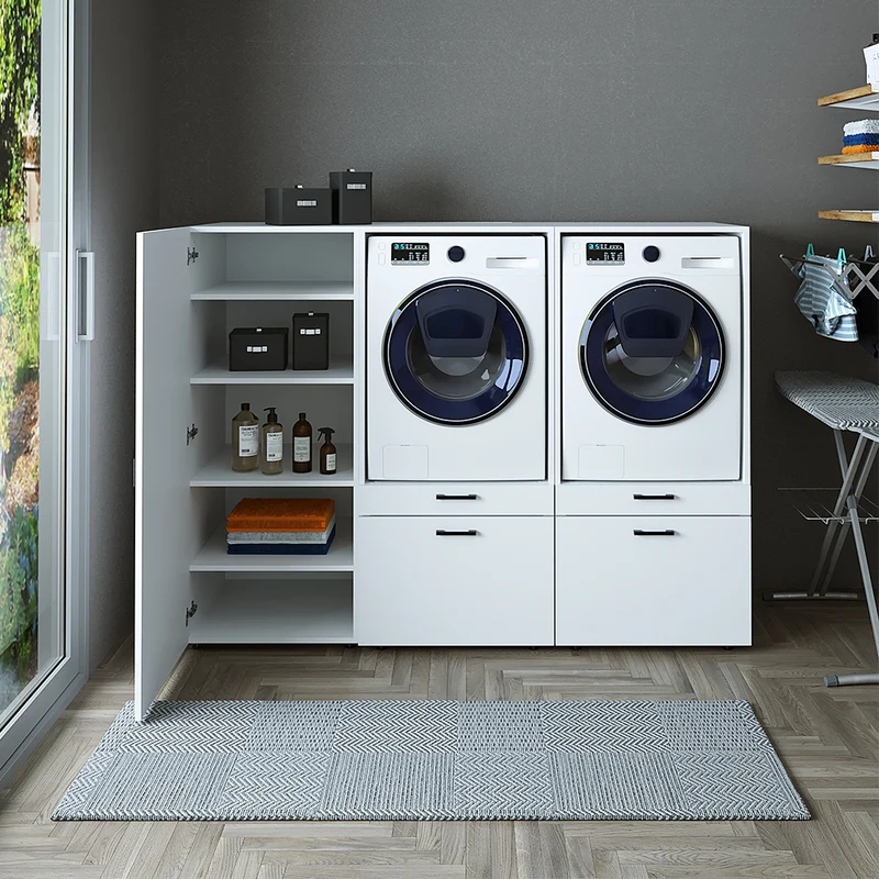 Roomart Waschmaschinenschrank SERIE 2, 194 cm, mit 2 Ausziehbrettern, in 2 Farben