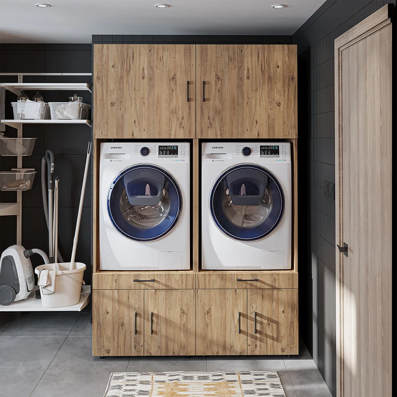 Roomart Waschmaschinenschrank SERIE 3, 134 cm, 205 cm hoch, in 3 Farben