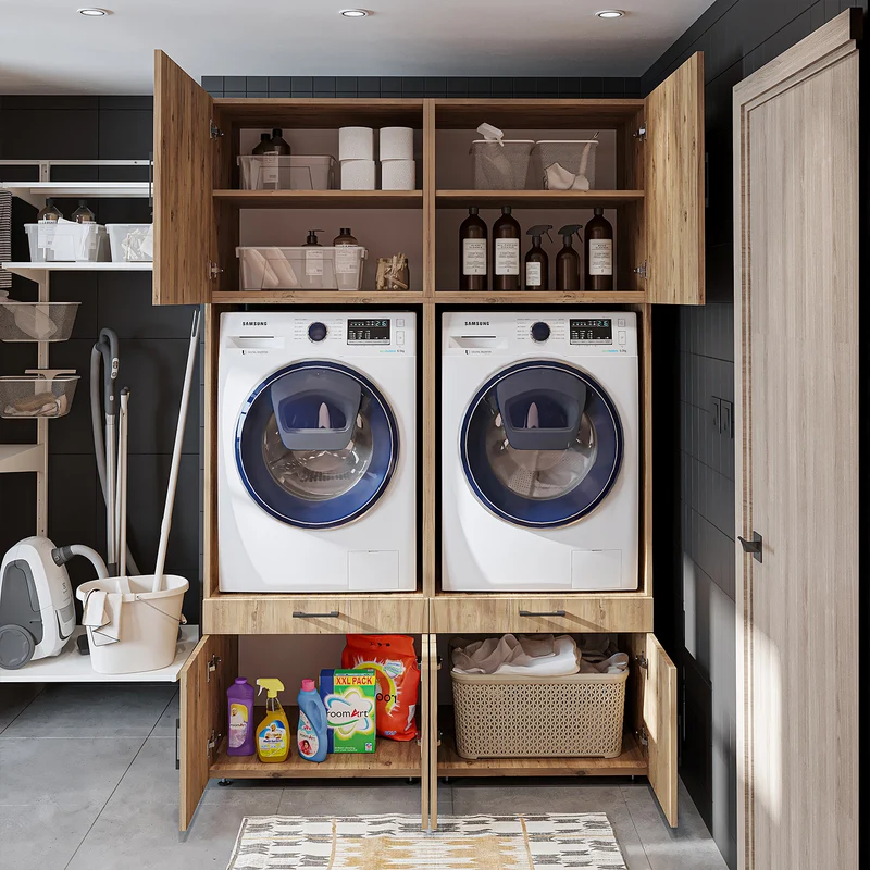 Roomart Waschmaschinenschrank SERIE 3, 134 cm, 205 cm hoch, in 3 Farben